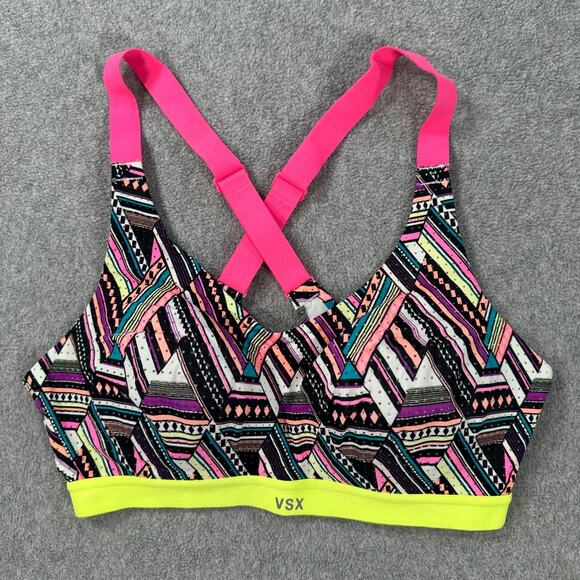 Victoria's Secret VSX Sport Racerback Sports Bra Size 32C Colorful Pullover - Picture 1 of 5